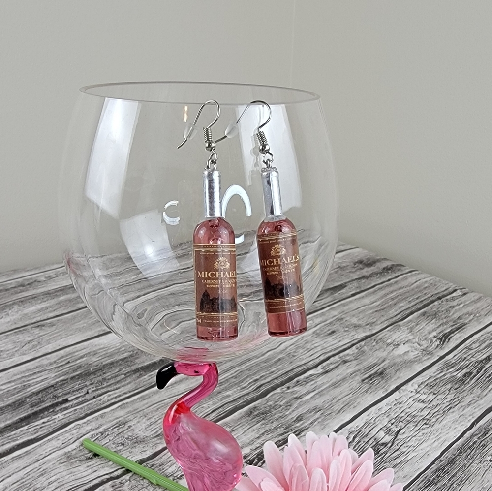 Wine Bottle Dangle Earrings